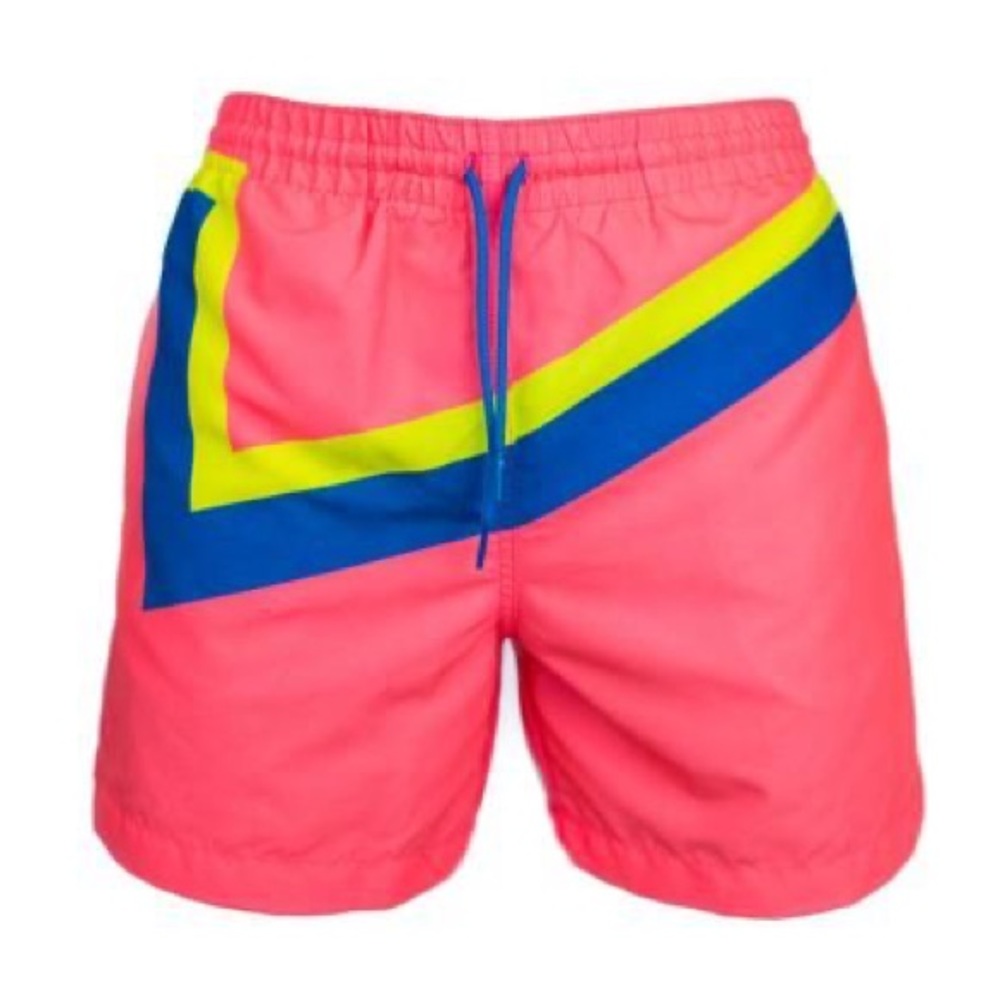 Chubbies neon retro stripe 80s swim trunks